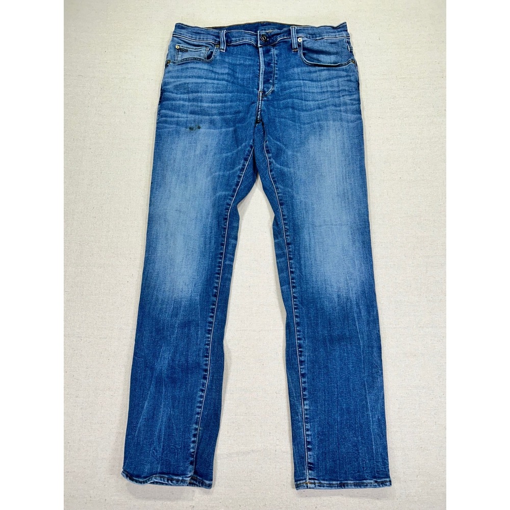 G-STAR RAW Men's 34‎ Slim Stretch Denim Jeans 3301 Button Fly